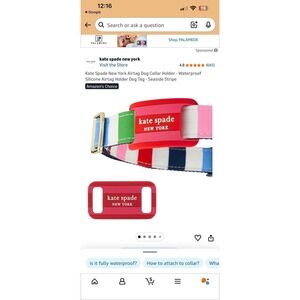 kate spade new york dog collar case for Apple AirTag in pink silicone new